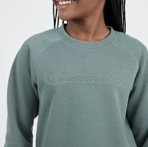 Champion Girl's Moss Green Rib Knit Long Sleeve Top L EUC